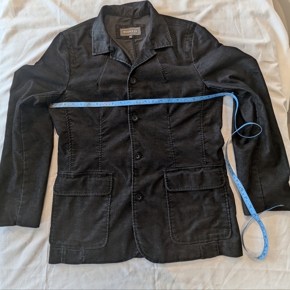 RW&CO Black Sport Tiny Corduroy Coat with Notched Lapel - Picture 4 of 9